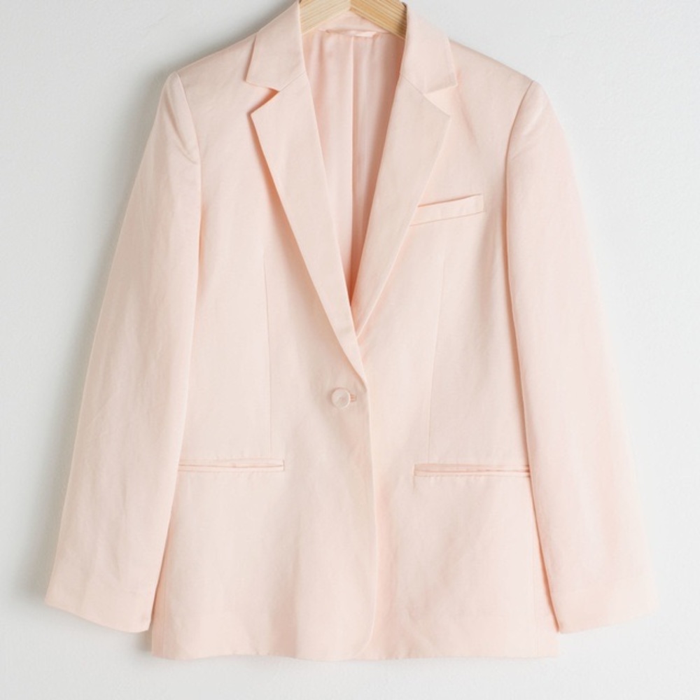 & Other Stories Peach Linen Blazer